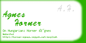 agnes horner business card